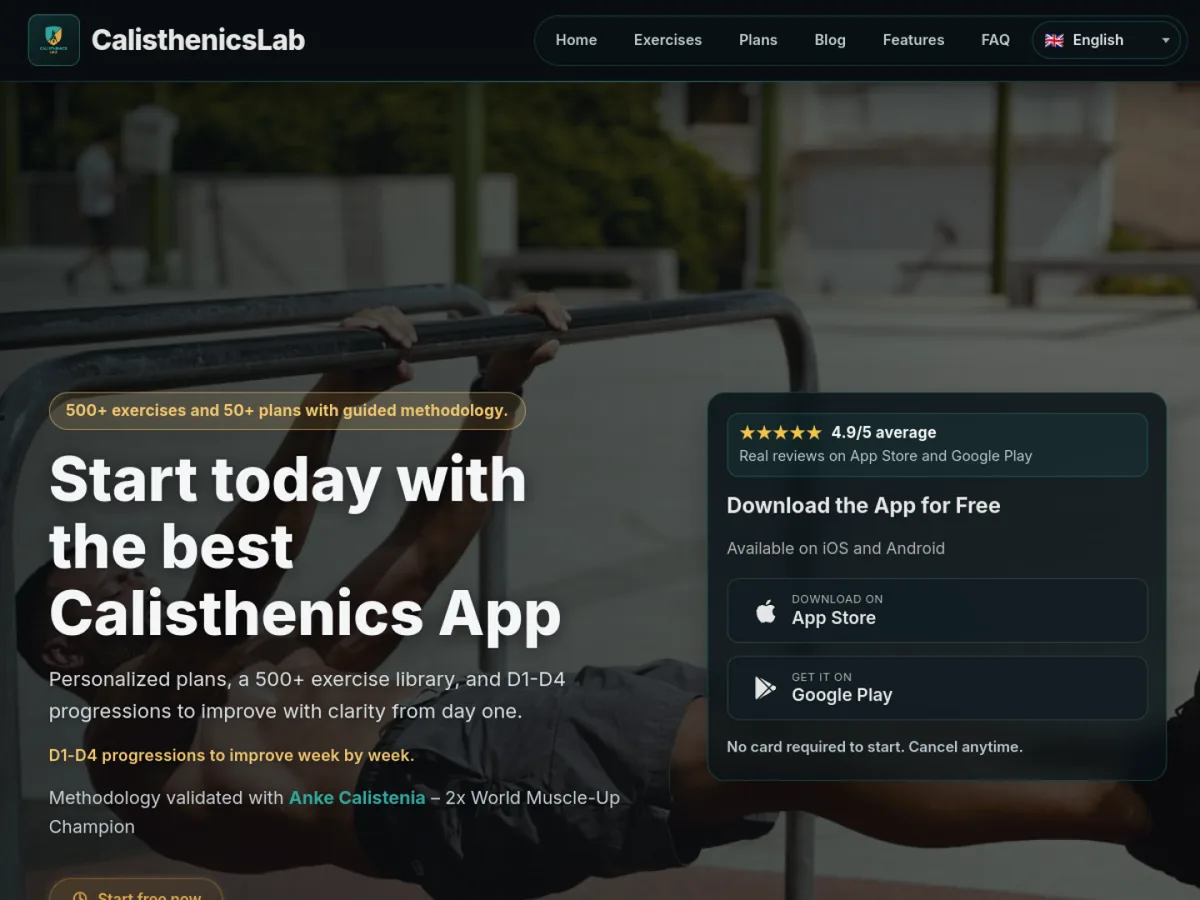 Web real de CalisthenicsLab